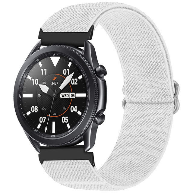 Elastický řemínek Univerzální Nylon Alogy Nylon Smartwatch pásek 20 mm bílý