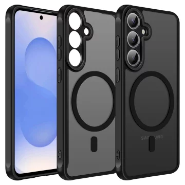 Pouzdro pro Samsung Galaxy S25 Plus, ochranný kryt na telefon, matné pouzdro Alogy HybridMag™️ pro MagSafe, matně černé