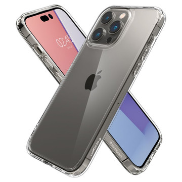 Pouzdro Spigen Ultra Hybrid pro Apple iPhone 14 Pro Max Crystal Clear Glass