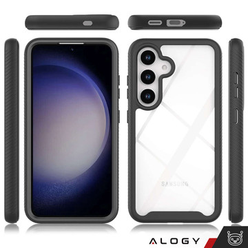 Pouzdro pro Samsung Galaxy S24 Plus Armored Cover Hydrogel Screen Film Case 360 Defense Pro Black