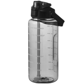 Große Flasche, Trinkflasche Alogy MotivHydro Motivational Messbecher 2l 2000ml Schwarz