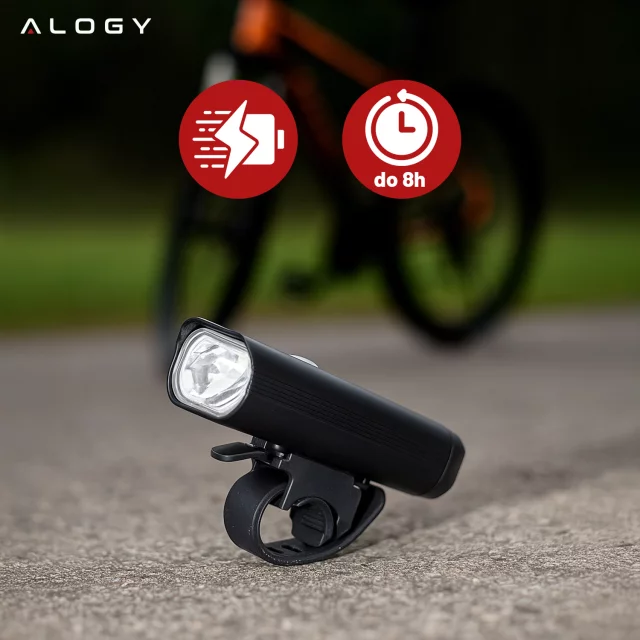 Světlo na kolo Přední LED světlo na kolo Osvětlení na kolo Vodotěsné IPX5 Alogy P12 Bike Light Black