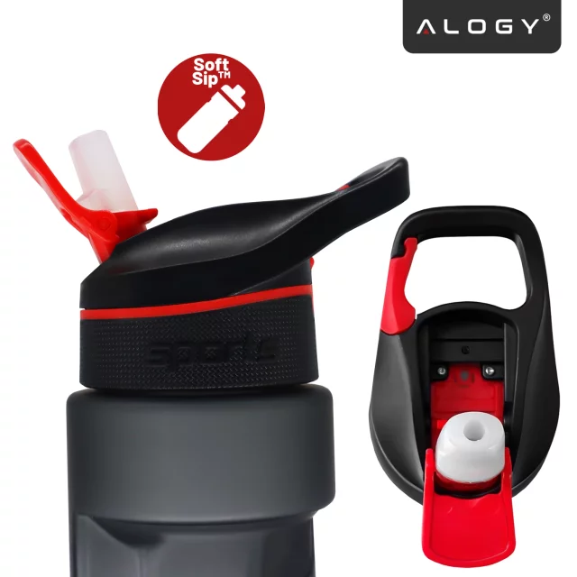 Chytrá láhev na pití Alogy FitBottle™ 800ml s LED displejem a Bluetooth připojením, brčko, motivační, opakovaně použitelná - černá
