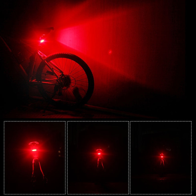 Silná zadní LED svítilna na kolo USB Alogy light voděodolné osvětlení na kolo Red