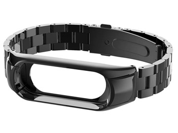 Bransoleta Alogy Stainless Steel do Xiaomi Mi Band 5 Czarna + 5x Folia Alogy