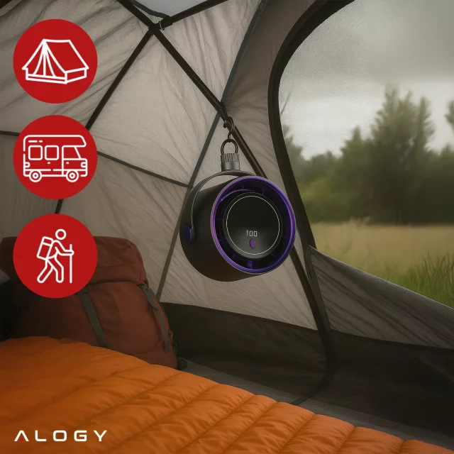 Stolní ventilátor stojící ventilátor malé oběhové čerpadlo s klipem bezdrátové ruční 500mAh USB-C Alogy White
