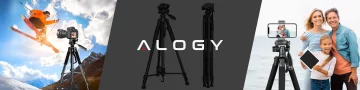 Fotografování ze stativu Stativ Univerzální stojan na fotoaparát 1/4 držák na telefon s fotoaparátem 170 cm Alogy Black