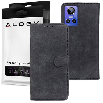 Flip Wallet Alogy magnetische Ledertasche für Realme GT Neo 3 Global Black