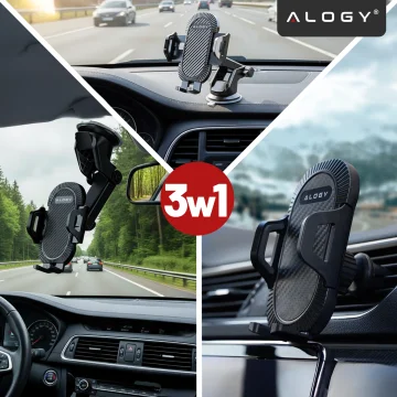 Alogy 3-in-1 car phone holder for the windshield, dashboard grille, cockpit Organizer