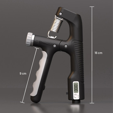 Grip grip for hand exercises, adjustable 10-100 kg, training, sports, rehabilitation, with counter display, Black