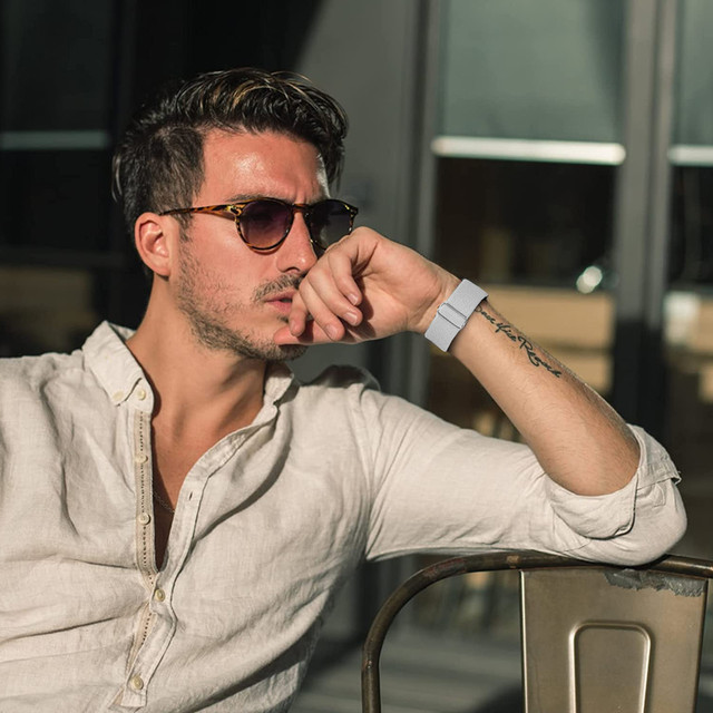 Elastický řemínek Univerzální Nylon Alogy Nylon Smartwatch pásek 20 mm bílý