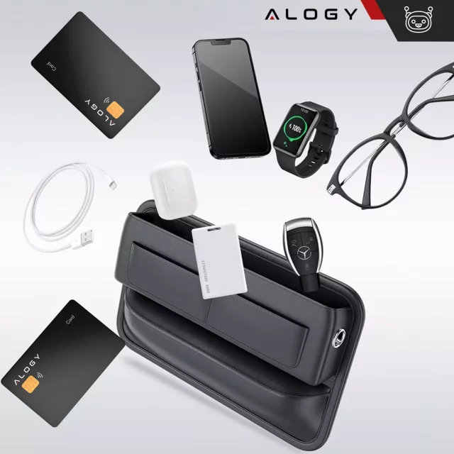 Organizér do auta do auta mezi sedadla Alogy Car Front Seat Storage Box černá