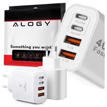 Alogy HUB Splitter Adapter for Laptop Computer USB-C to 3x USB-A 2.0 1x USB-A 3.0 Gray