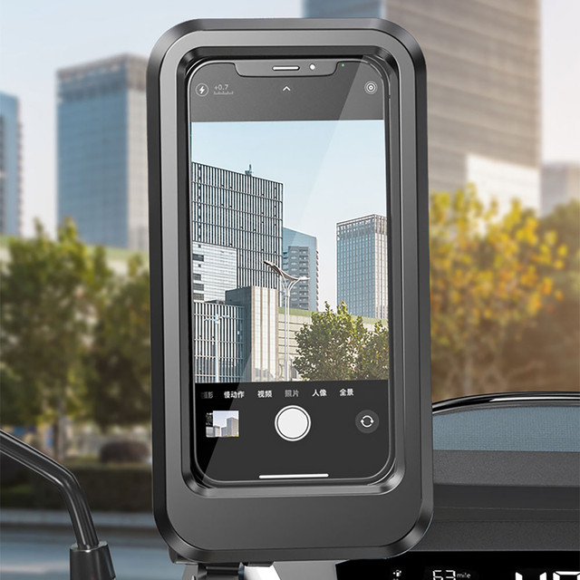 Alogy Vodotěsný držák na kolo na kolo, skútr, motorku, nastavitelná řídítka na telefon.Černá