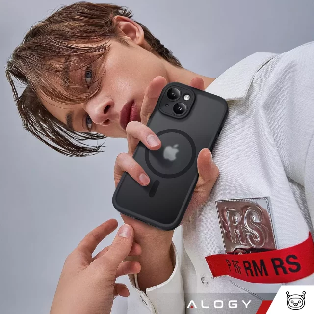 Pouzdro pro Apple iPhone 14 Alogy MagSafe Hybrid Matte Case Matný kryt s ochranou objektivu černé sklo