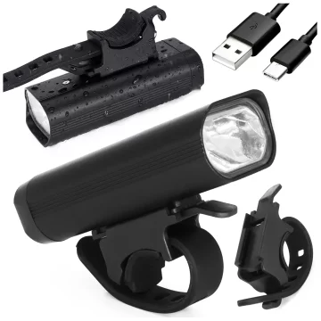 Světlo na kolo Přední LED světlo na kolo Osvětlení na kolo Vodotěsné IPX5 Alogy P12 Bike Light Black