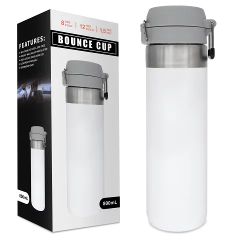 Alogy Thermos Thermos Mug ThermoGo™ 800ml Steel Leakproof Packable Travel Mug for Coffee and Tea Sports Long-lasting Warmth for Car and Backpack White