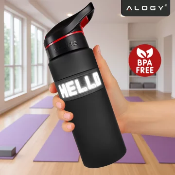 Chytrá láhev na pití Alogy FitBottle™ 800ml s LED displejem a Bluetooth připojením, brčko, motivační, opakovaně použitelná - černá