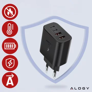 HUB splitter Alogy Adaptér pro počítačový notebook s USB-C na 3x USB-A 2.0 1x USB-A 3.0 šedý