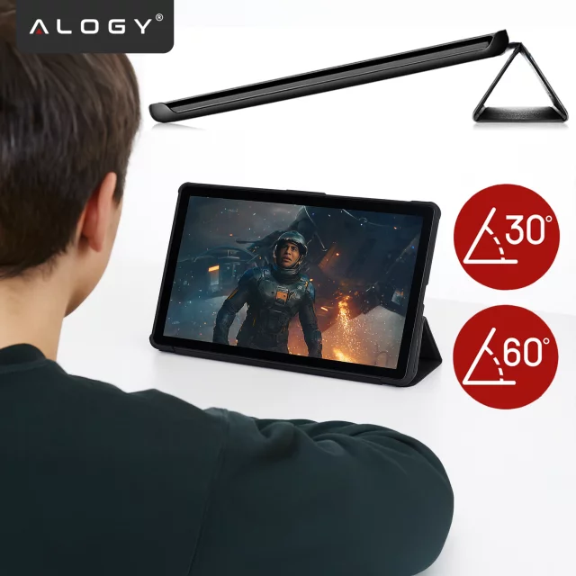 Tenké ochranné pouzdro pro Lenovo Tab 10.1 TB-311 s odklápěcím krytem, ​​tenký skládací kryt, Alogy BookGuard™ – černé
