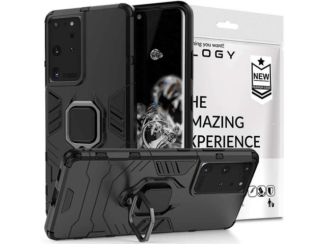 Pouzdro Alogy Stand Ring Armor pro Samsung Galaxy S21 Ultra černé