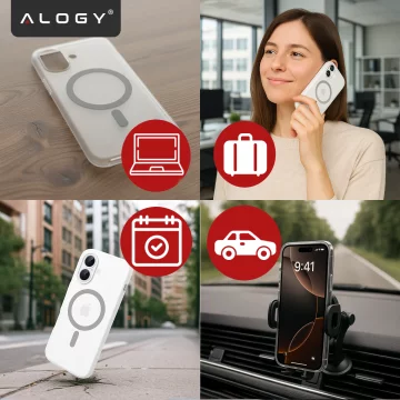 Case for Apple iPhone 16 Pro Max Alogy MagSafe Hybrid Matte Case with Lens Protection Black