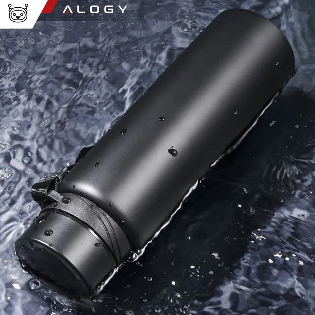 Thermos bottle thermal bottle 1l for coffee yerba mate tea with infuser strainer large Alogy steel black