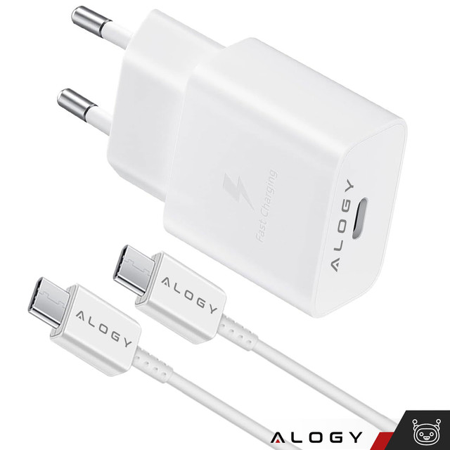 USB-C Type-C PD Premium Fast Wall Charger 45W 3A Type-C Cable 1M Alogy White