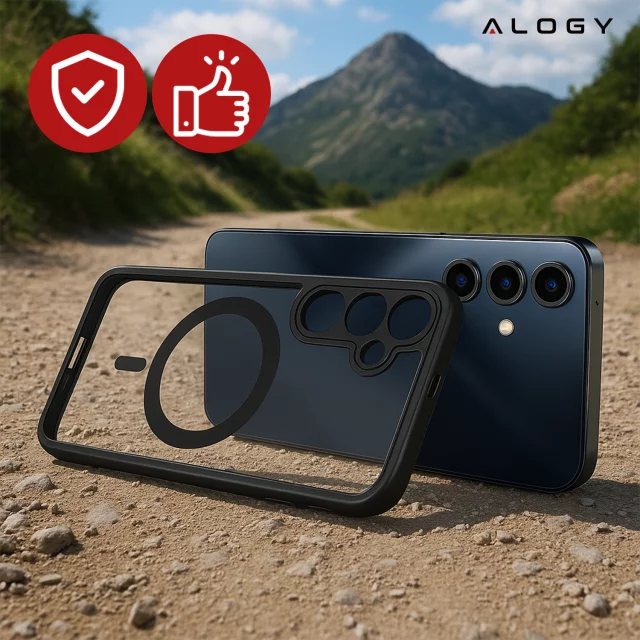 Etui do Samsung Galaxy A56 5G obudowa ochronna na telefon Alogy Matte HybridMag™️ Case do MagSafe Matowe Czarne