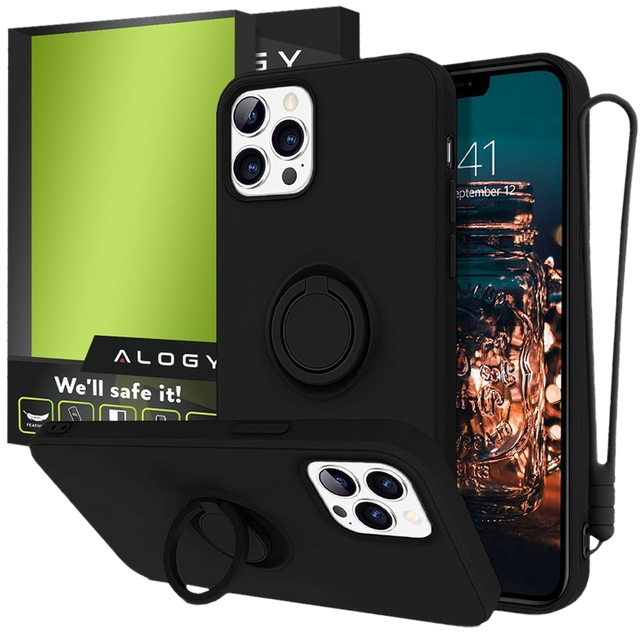Ring Ultra Slim Alogy Silikonhülle für iPhone 12/12 Pro 6.1 Schwarz