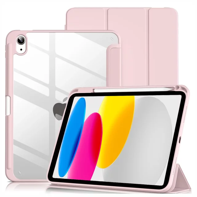 Etui Ochronne do Apple iPad 10.9" 10 Gen 2022 / iPad 11" A16 11 Gen 2025 Hybrydowe z Miejscem na Rysik, Składana Okładka z Funkcją Podstawki 2w1, Alogy HybridBook™ Case – Różowe