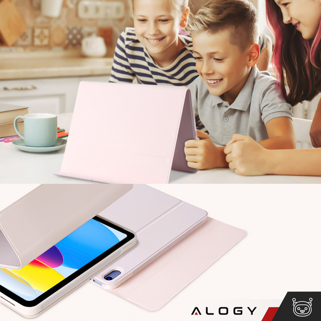 Ochranné pouzdro s bezdrátovou klávesnicí Alogy Keyboard Case s držákem pera pro Apple iPad 10.9 2022 růžové