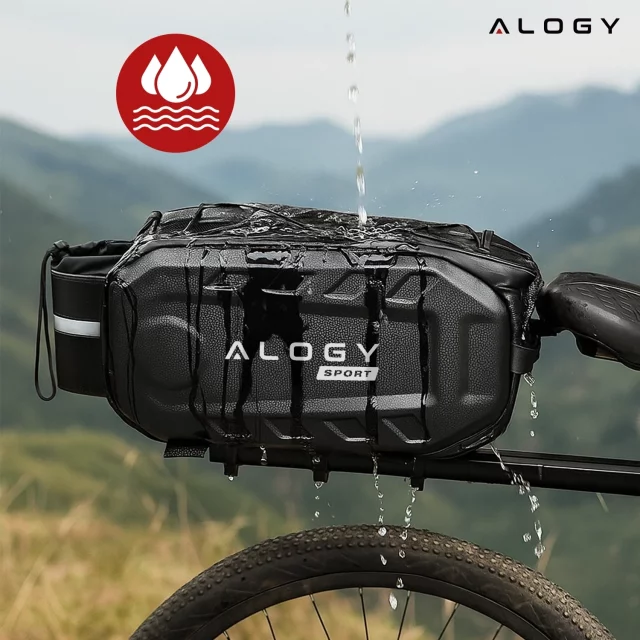 Torba sakwa rowerowa na bagażnik 17l kufer tylna wodoodporna czarna Alogy Sport RoadGear™ Czarna