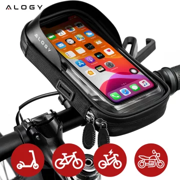 Case Bag Vodotěsná taška na kolo na kolo pro telefon 6,4 palcový držák na řídítka 0,5 l Alogy Black