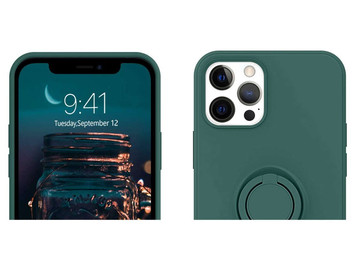 Ring Ultra Slim Alogy Silicone Case for iPhone 12/ 12 Pro 6.1 Green Glass
