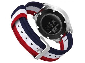 Welling nylon strap for Samsung Gear S3 /watch 46mm red white navy blue (22mm)