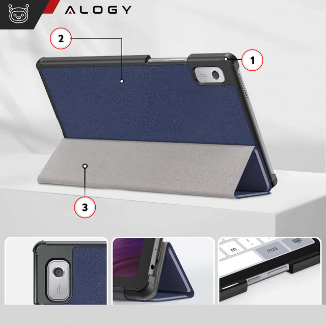 Etui Alogy Book Cover Case for Lenovo Tab M9 2023 TB310XU TB310FU Granatowe