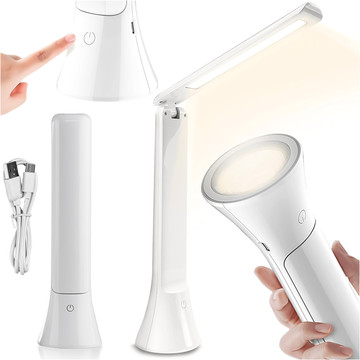 2in1 LED Desk Night Lamp Flashlight Wireless Touch Lamp 3 Modes Light Adjustment Alogy White