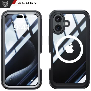 Ochranný kryt pro Apple iPhone 16 Plus Alogy Shield360 MagCase™️ pro MagSafe s ochranou displeje a fotoaparátu, černý