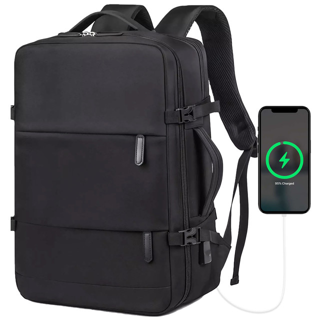 Alogy Backpack for Laptop Travel Accessories 46x32x15 cm for Work School Plane Travel Men's Women's Black