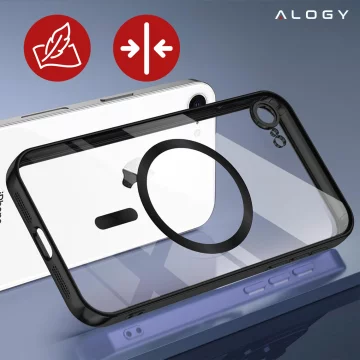 Apple iPhone 16e Alogy LuxeShield™️ Glamour Luxury Ring MagSafe Case with Camera Cover Black