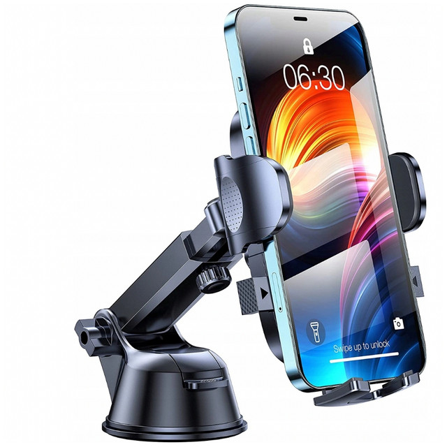 Alogy 2v1 držák telefonu na okno do auta pro mřížku palubní desky černý kabel USB-C 2,4A 1m