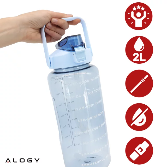 Velká skleněná láhev láhev na vodu láhev na pití nápoje Alogy Motivační odměrka 1l 1000ml silikonové pouzdro Olive