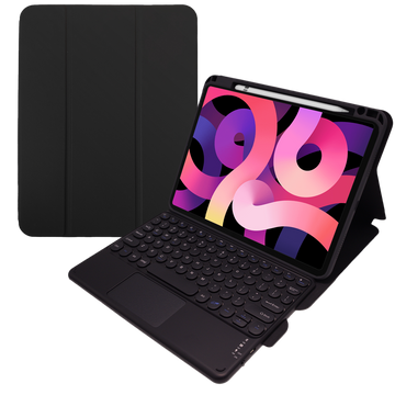 Alogové pouzdro Bluetooth klávesnice Touchpad 4v1 Magnetická tužka pro Apple iPad Air 4 2020/5 2022 Černá