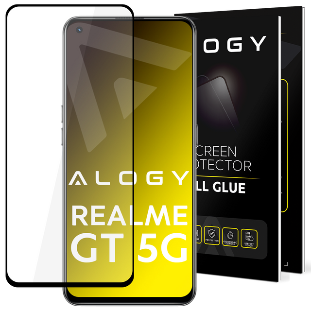 Szkło Alogy Full Glue case friendly do Realme GT 5G Czarne