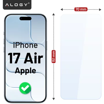 2x Szkło Hartowane Ochronne 9H do Apple iPhone 17 Air, Wzmocnione i Odporne na Zarysowania, Łatwy Montaż Bez Bąbelków, Alogy Heavy Pro+™ – Przezroczyste