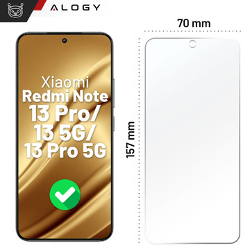 Hybrid Glass for Xiaomi Redmi Note 13 Pro / Note 13 5G / Note 13 Pro 5G for Alogy Flexi Glass 9H Case Friendly Flat Screen Protector