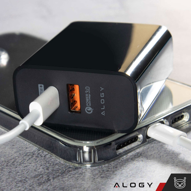 Rychlá nabíječka Alogy Quick Charge QC 3.0 USB-A USB-C PD 65W černá