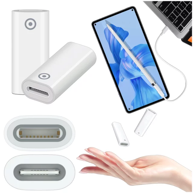 Adapter Alogy Pencil Charger do rysika USB-C Lightning do Apple Pen umożliwiający ładowanie kablem Biały