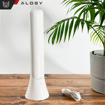 2in1 LED Desk Night Lamp Flashlight Wireless Touch Lamp 3 Modes Light Adjustment Alogy White